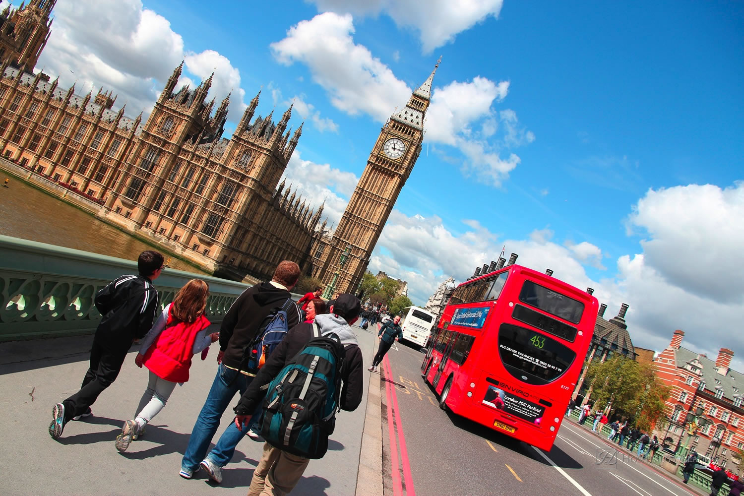 London - May 16: Tourists walk towards Big Ben on May 16, 2012 in London. With more than 14 million international arrivals in 2009, London is the most visited city in the world