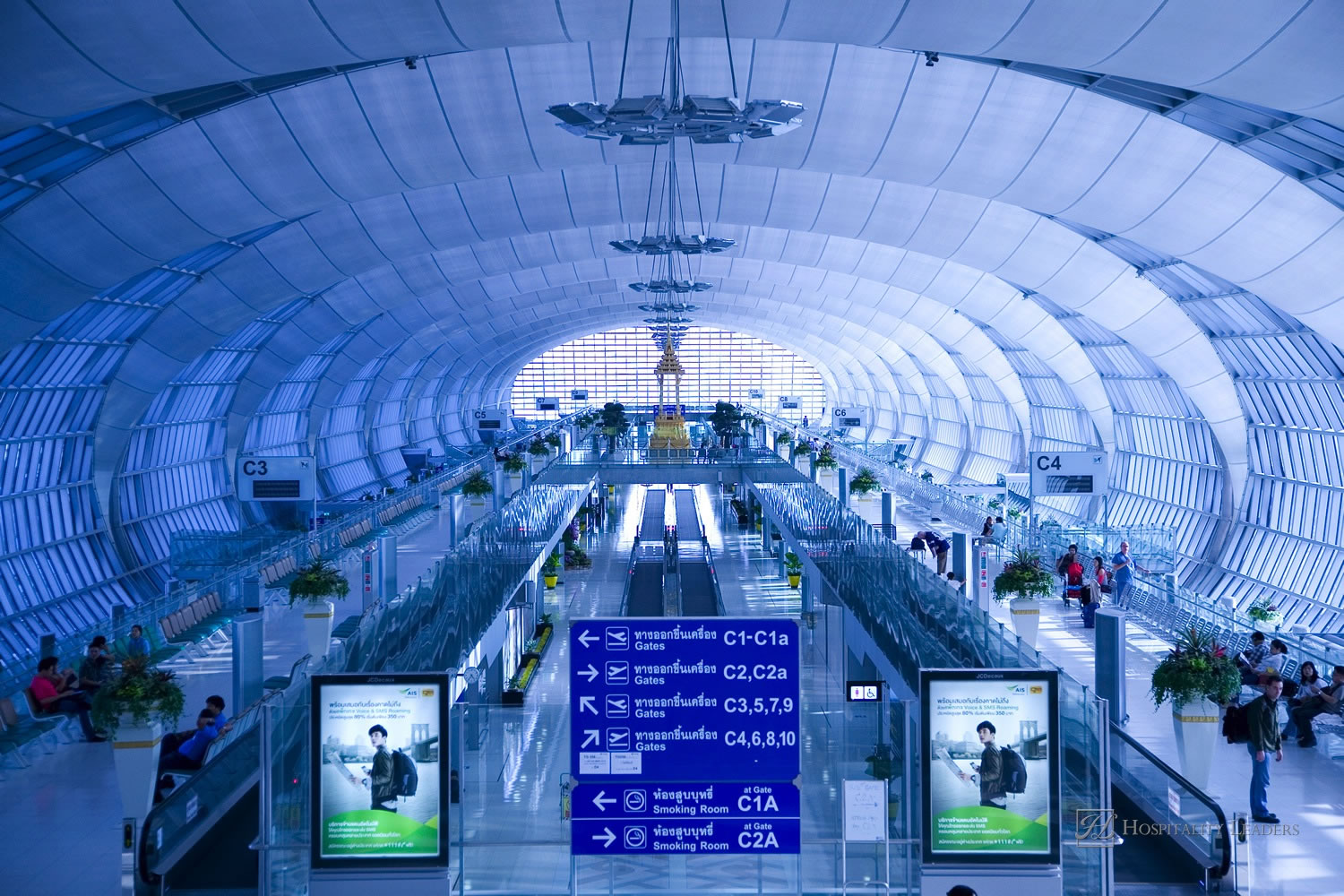 Hospitality News: Bangkok - March 22 :The main concourse of Suvarnabhumi Airport, designed by Helmut Jahn is the world's third largest single-building airport terminal on March 22, 2012 in Bangkok, Thailand