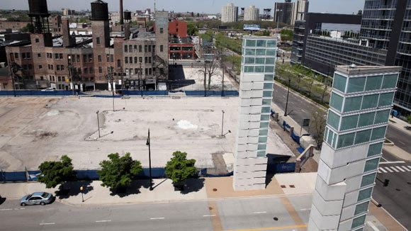 The parcel next to the West Building of McCormick Place that's slated for a convention hotel. (Nancy Stone/Tribune)