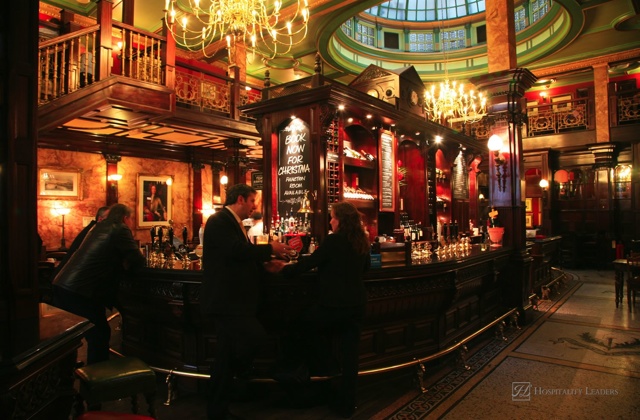 Hospitality News: London - Nov 04: Interior of pub, for drinking and socializing, focal point of the community, on Nov 04, 2010, London, UK. Pub business, now about 53,500 pubs in the UK, has been declining every year