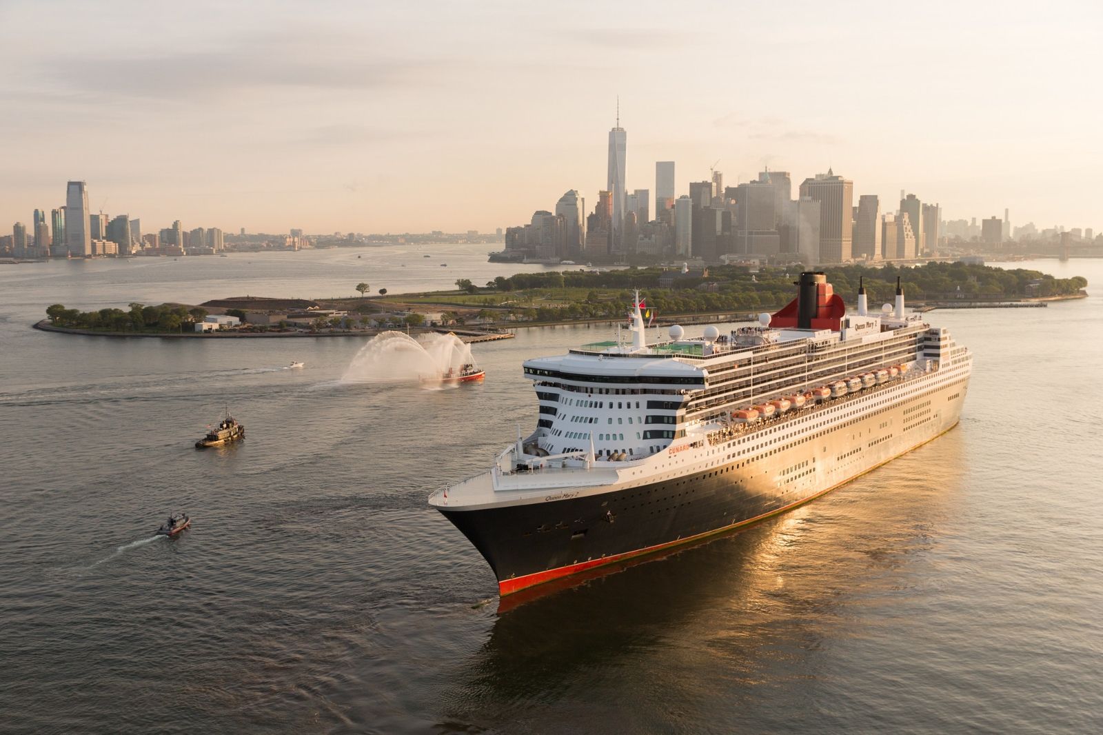 Queen Mary 2 in New York harbor - Photograph by Jonathan Atkin Photography